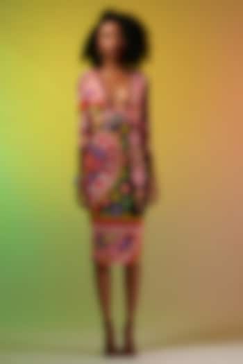 Multi-Colored Lycra Printed Dress by Rajdeep Ranawat