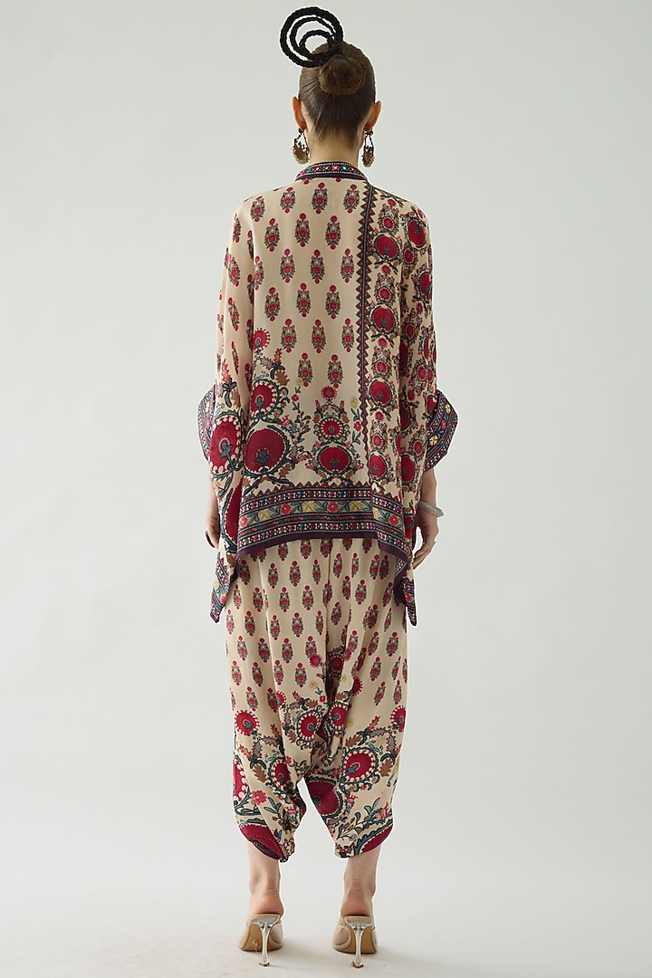 Maroon Silk Printed Tunic by Rajdeep Ranawat at Pernia's Pop Up Shop
