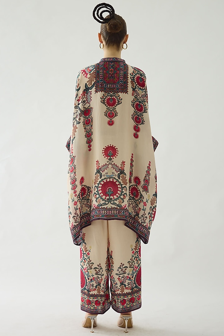 Maroon Silk Printed Tunic by Rajdeep Ranawat at Pernia's Pop Up Shop