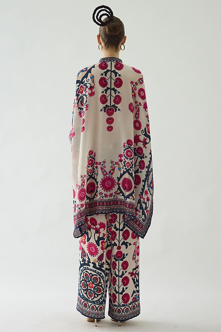 Raspberry Silk Printed Tunic by Rajdeep Ranawat at Pernia's Pop Up Shop