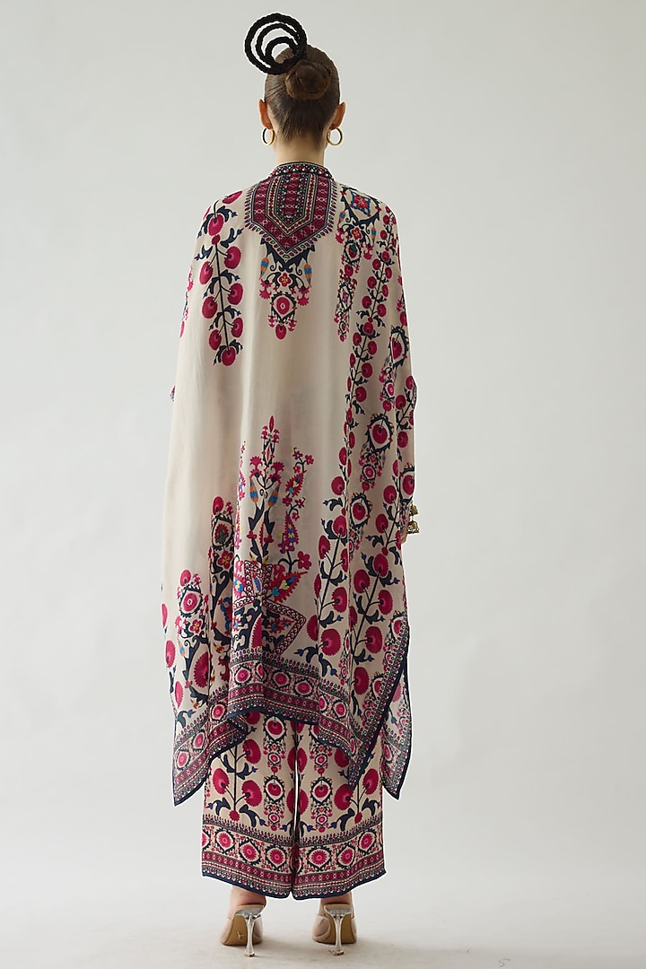Raspberry Silk Printed Tunic by Rajdeep Ranawat at Pernia's Pop Up Shop