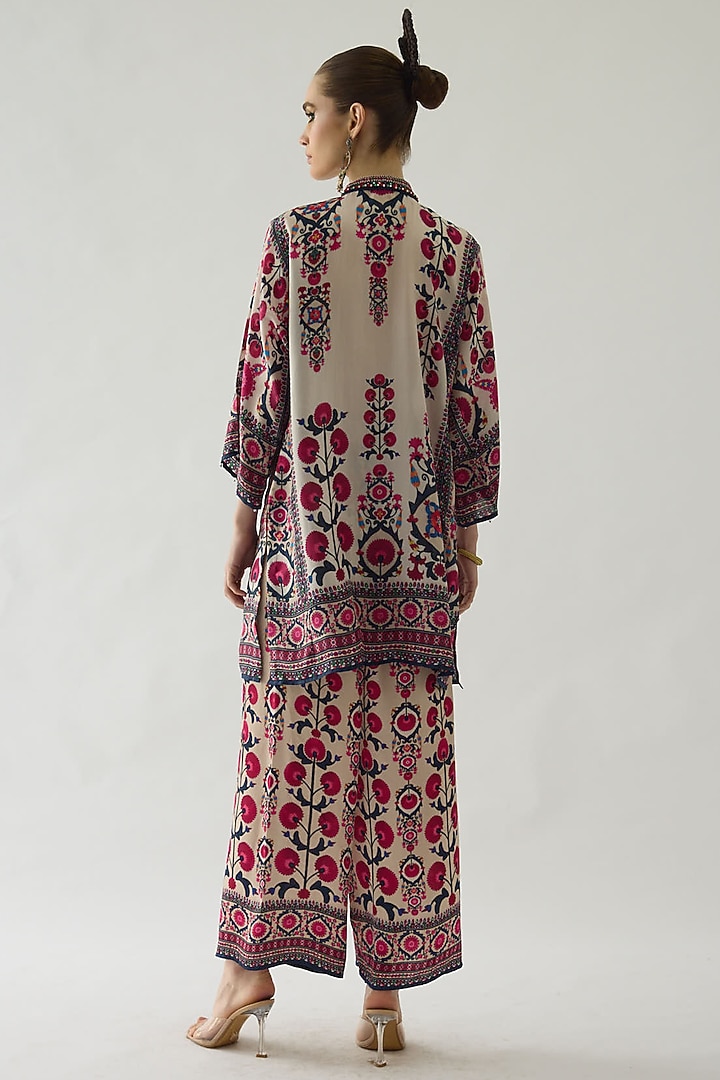 Raspberry Silk Printed Tunic by Rajdeep Ranawat at Pernia's Pop Up Shop