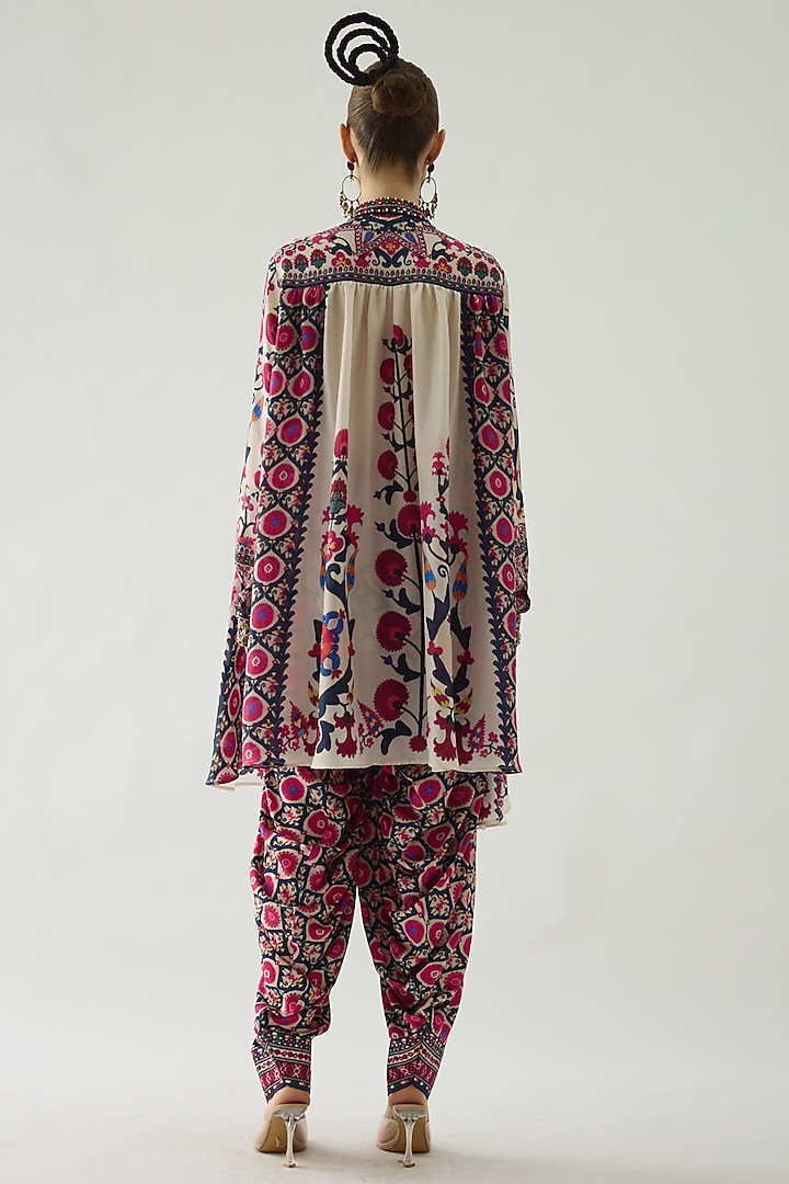 Raspberry Modal Satin Printed Salwar Pants by Rajdeep Ranawat at Pernia's Pop Up Shop