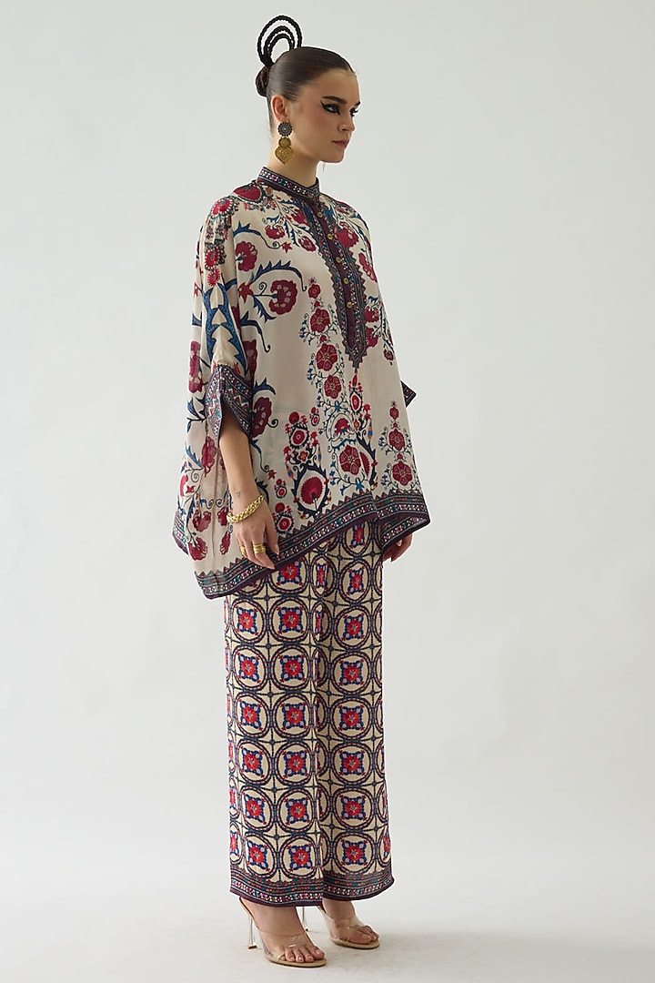 Multi-Colored Silk Printed Tunic by Rajdeep Ranawat at Pernia's Pop Up Shop