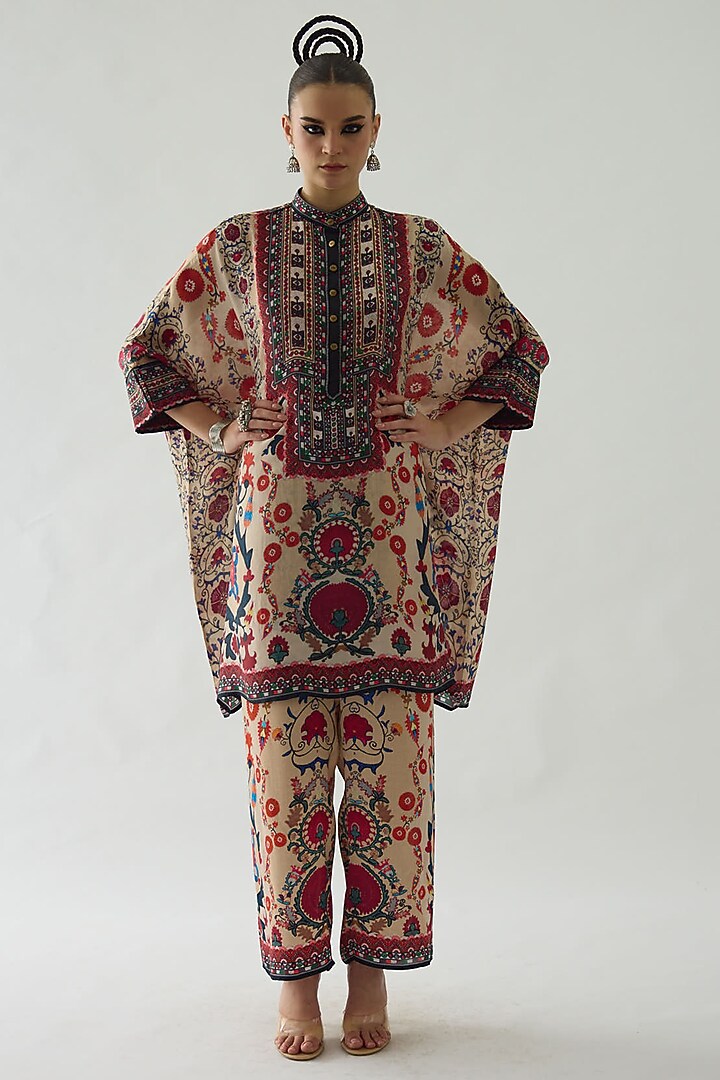 Multi-Colored Silk Printed Tunic by Rajdeep Ranawat at Pernia's Pop Up Shop