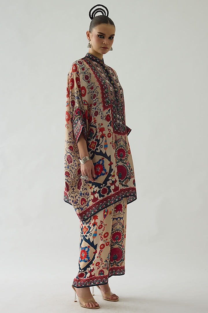 Multi-Colored Silk Printed Tunic by Rajdeep Ranawat at Pernia's Pop Up Shop