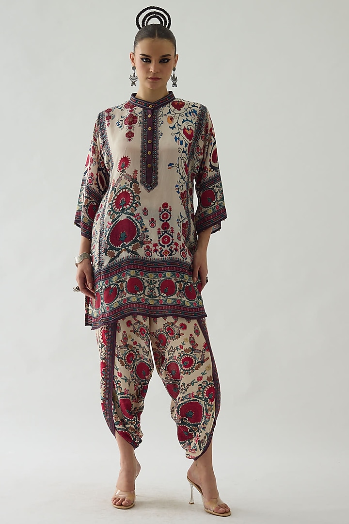 Multi-Colored Silk Printed Tunic by Rajdeep Ranawat at Pernia's Pop Up Shop