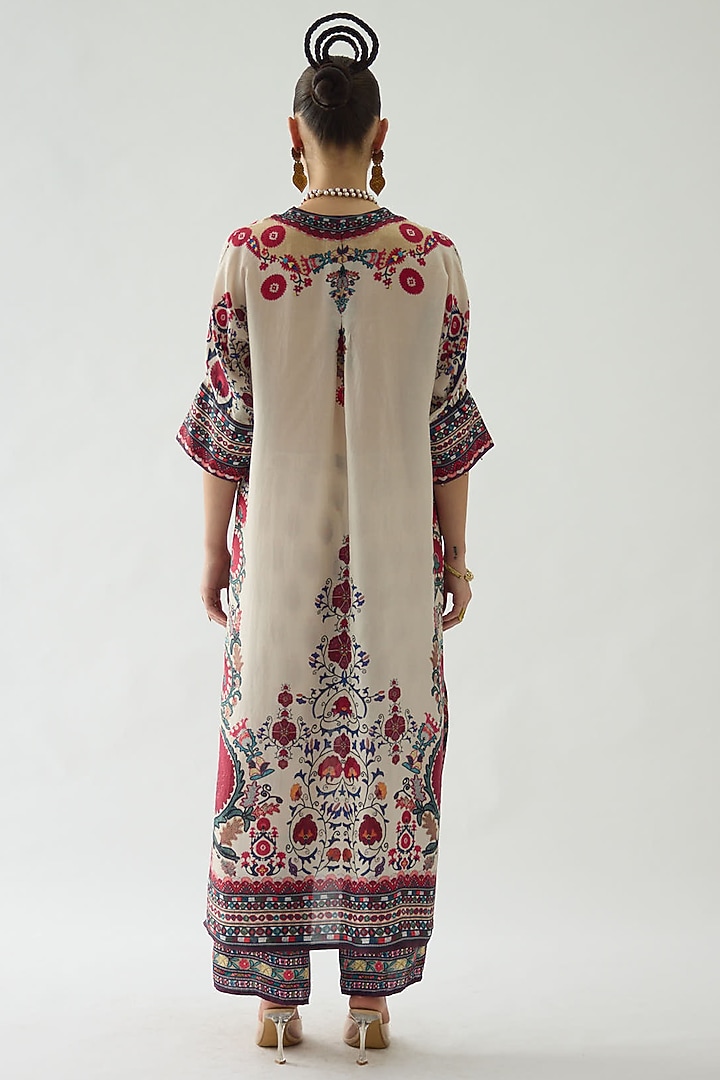Multi-Colored Silk Printed Kimono Tunic by Rajdeep Ranawat at Pernia's Pop Up Shop