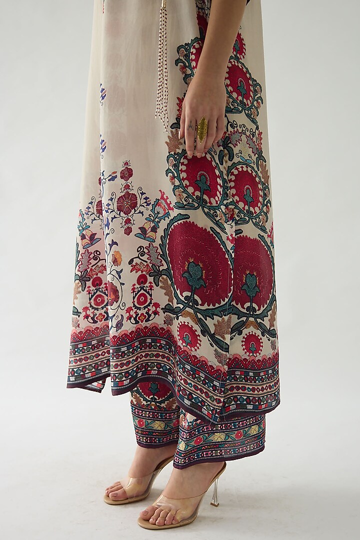 Multi-Colored Silk Printed Kimono Tunic by Rajdeep Ranawat at Pernia's Pop Up Shop