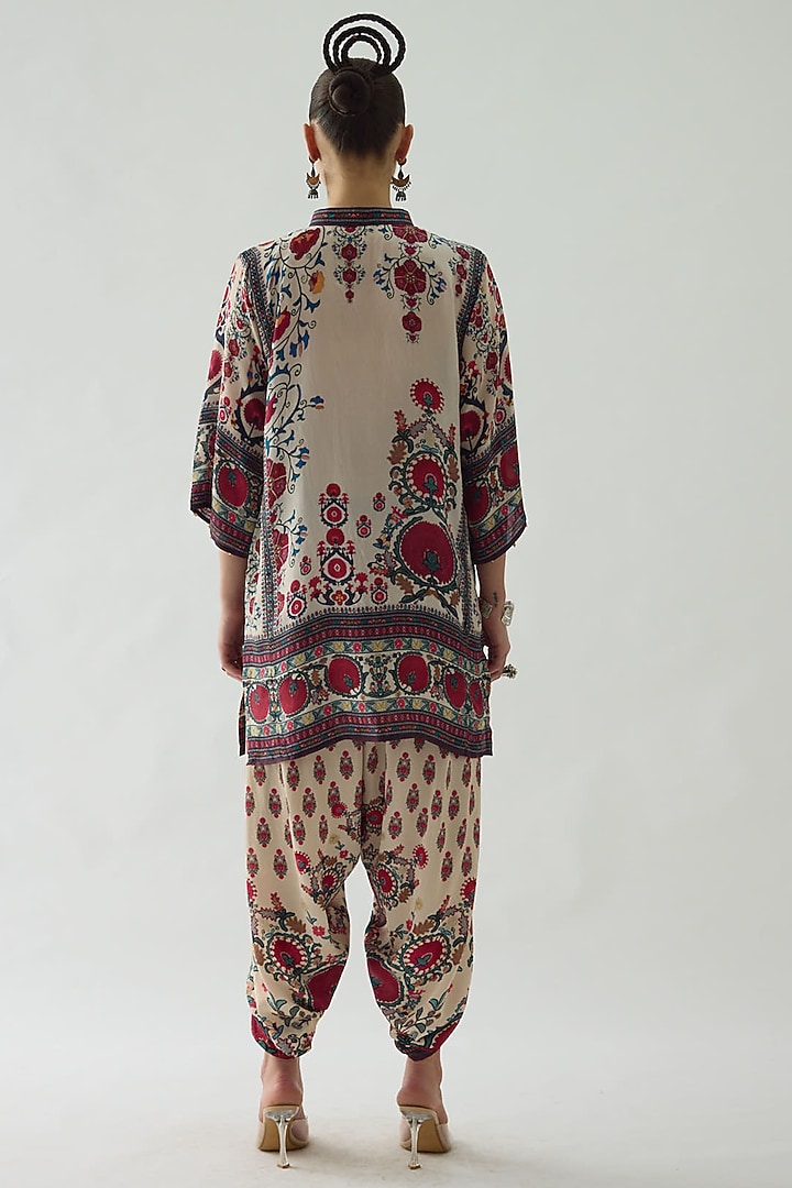 Multi-Colored Modal Satin Printed Dhoti Pants by Rajdeep Ranawat at Pernia's Pop Up Shop