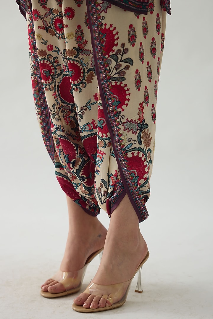 Multi-Colored Modal Satin Printed Dhoti Pants by Rajdeep Ranawat at Pernia's Pop Up Shop