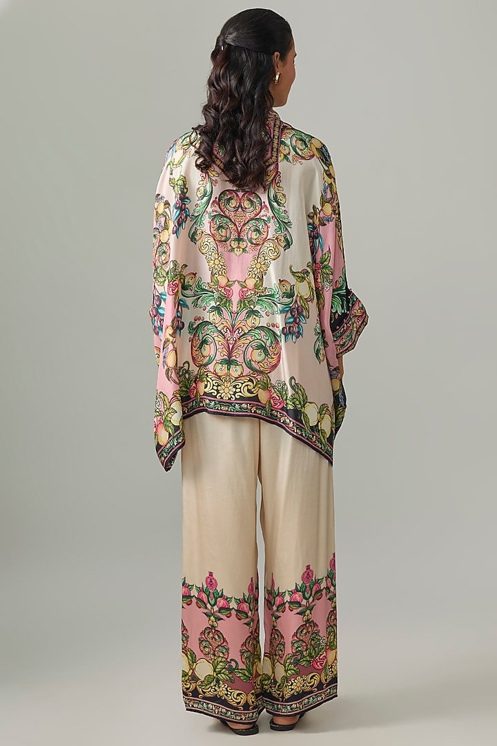 Ivory & Blush Silk Printed Tunic Set by Rajdeep Ranawat at Pernia's Pop Up Shop