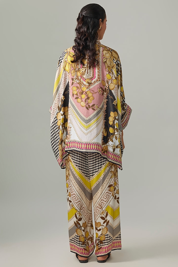 Ivory & Blush Silk Printed Tunic Set by Rajdeep Ranawat at Pernia's Pop Up Shop