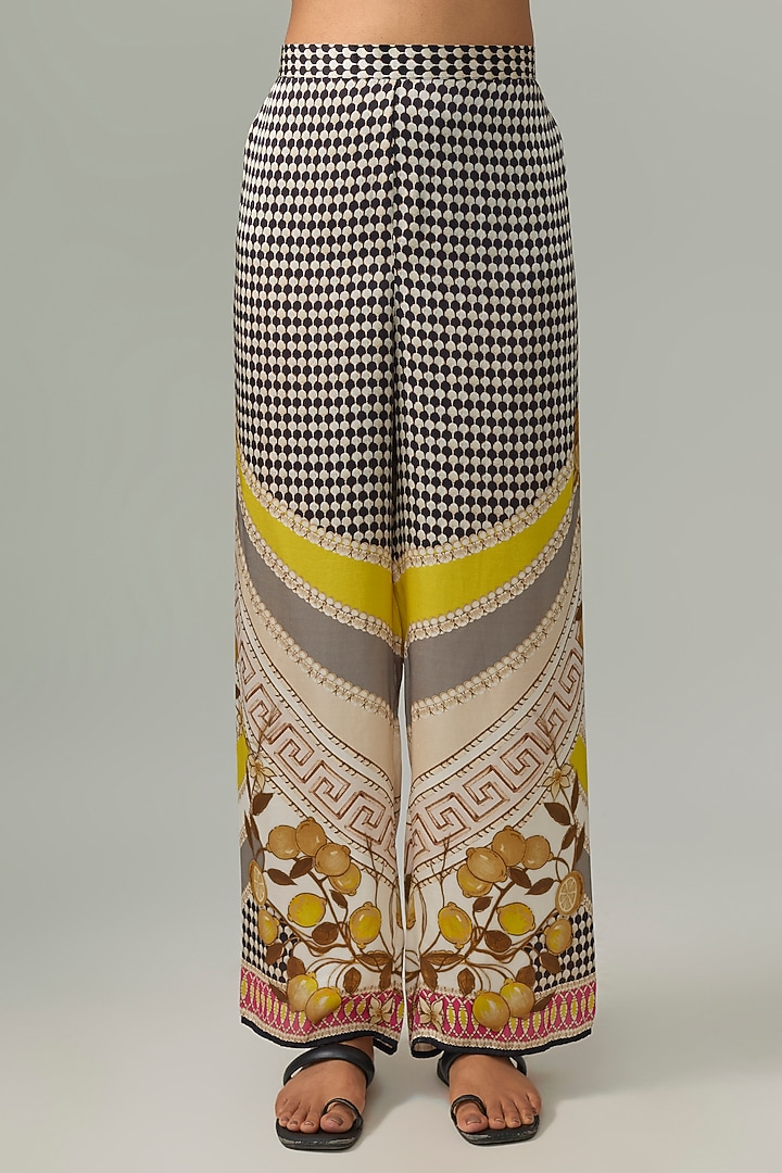 Ivory & Blush Silk Printed Tunic Set by Rajdeep Ranawat at Pernia's Pop Up Shop