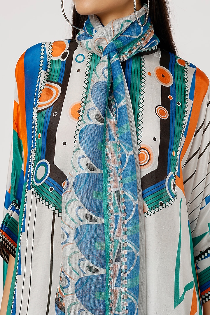 Multi-Colored Printed Stole by Rajdeep Ranawat at Pernia's Pop Up Shop