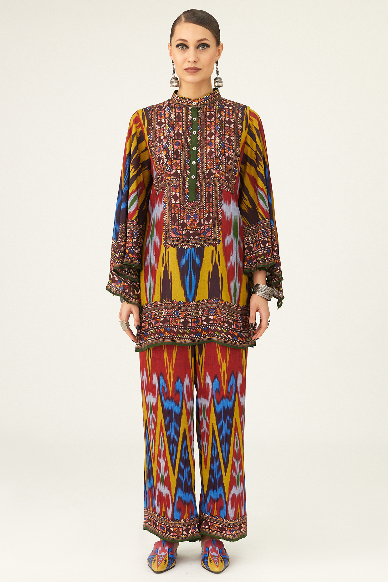 Multi-Colored Silk Printed Tunic by Rajdeep Ranawat at Pernia's Pop Up Shop