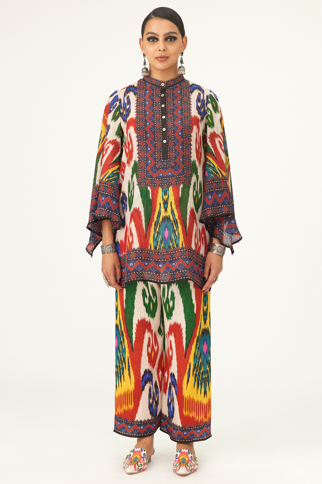 Multi-Colored Silk Printed Tunic by Rajdeep Ranawat at Pernia's Pop Up Shop