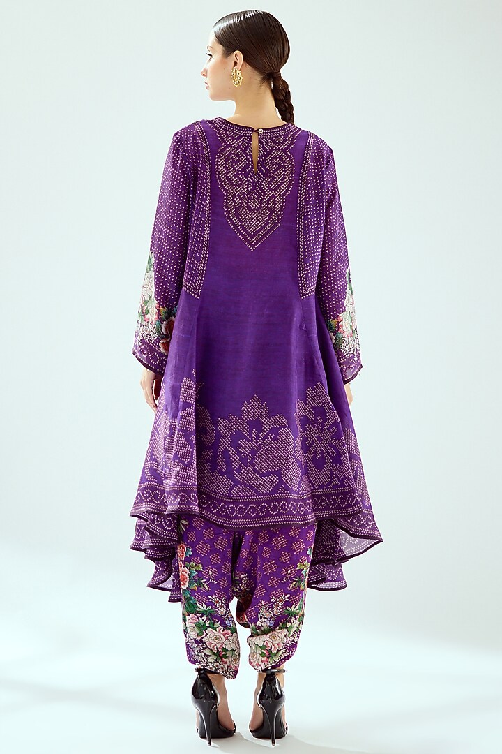 Purple Silk Printed Shirt Dress by Rajdeep Ranawat at Pernia's Pop Up Shop