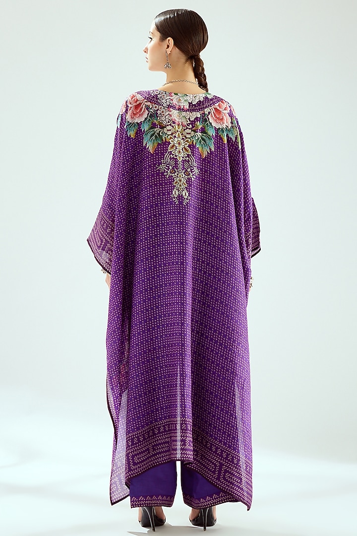 Purple Satin Palazzo Pants by Rajdeep Ranawat at Pernia's Pop Up Shop