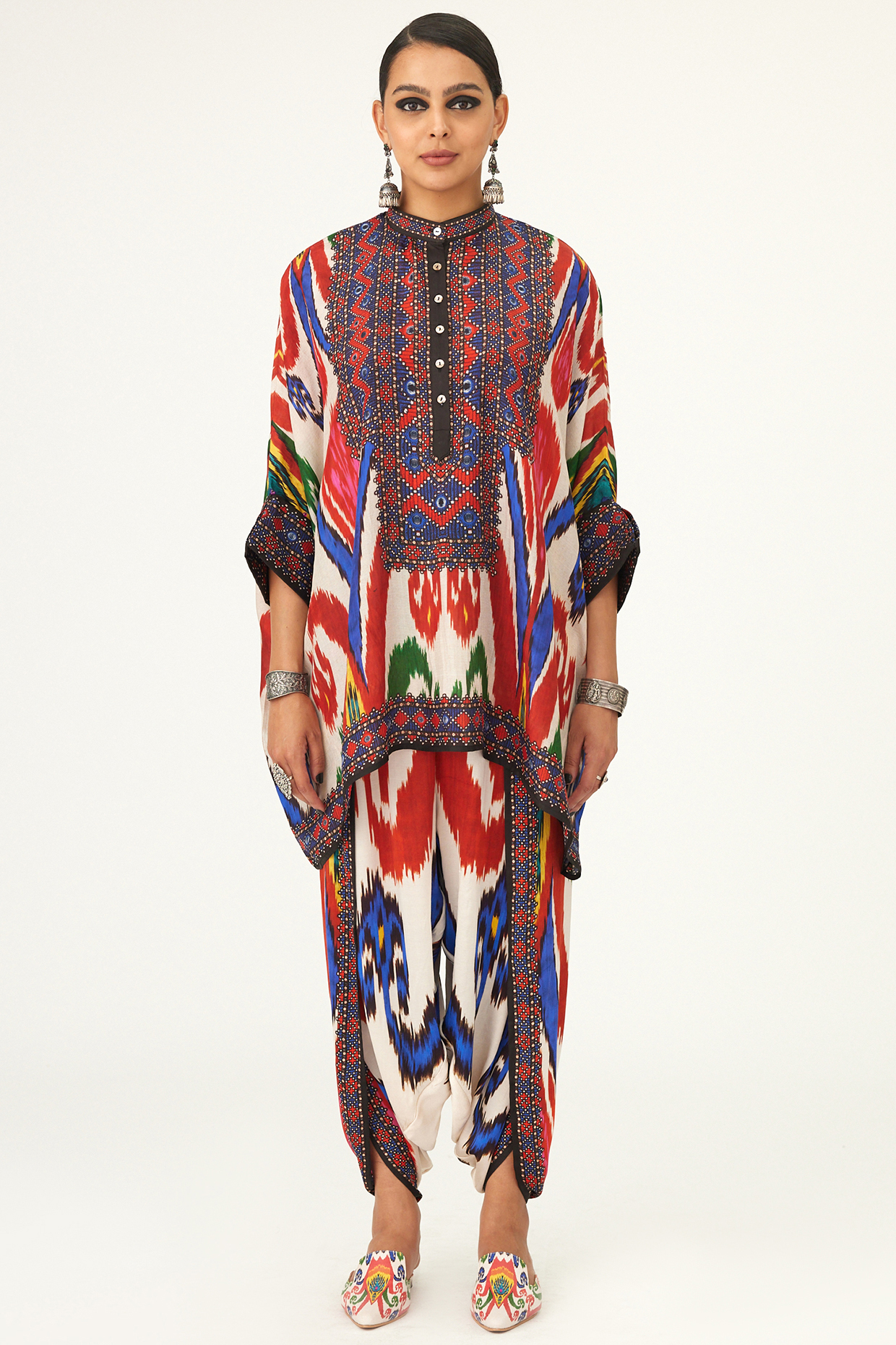 Multi-Colored Silk Printed Tunic by Rajdeep Ranawat at Pernia's Pop Up Shop