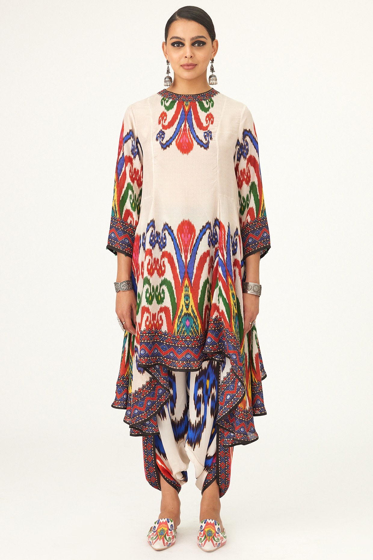 Multi-Colored Silk Printed Tunic by Rajdeep Ranawat at Pernia's Pop Up Shop