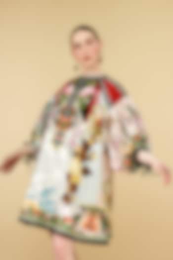 Multi-Colored Cotton Poplin Printed Kaftan Vacation Dress by Rajdeep Ranawat at Pernia's Pop Up Shop