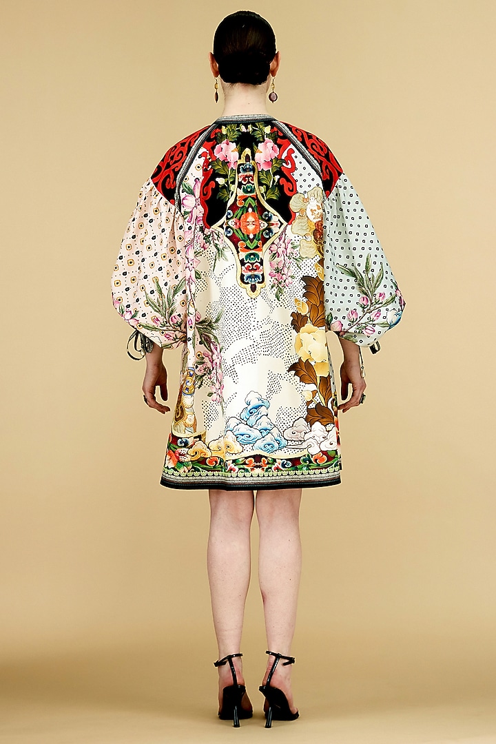 Multi-Colored Cotton Poplin Printed Kaftan Vacation Dress by Rajdeep Ranawat at Pernia's Pop Up Shop