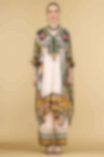 Blush Pink Silk Printed Tunic by Rajdeep Ranawat at Pernia's Pop Up Shop