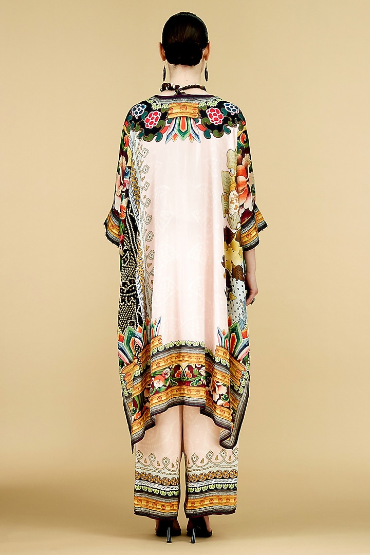 Blush Pink Silk Printed Tunic by Rajdeep Ranawat at Pernia's Pop Up Shop