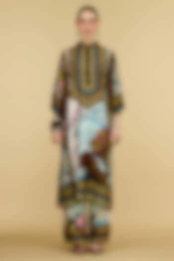 Multi-Colored Modal Satin Printed Pants by Rajdeep Ranawat at Pernia's Pop Up Shop