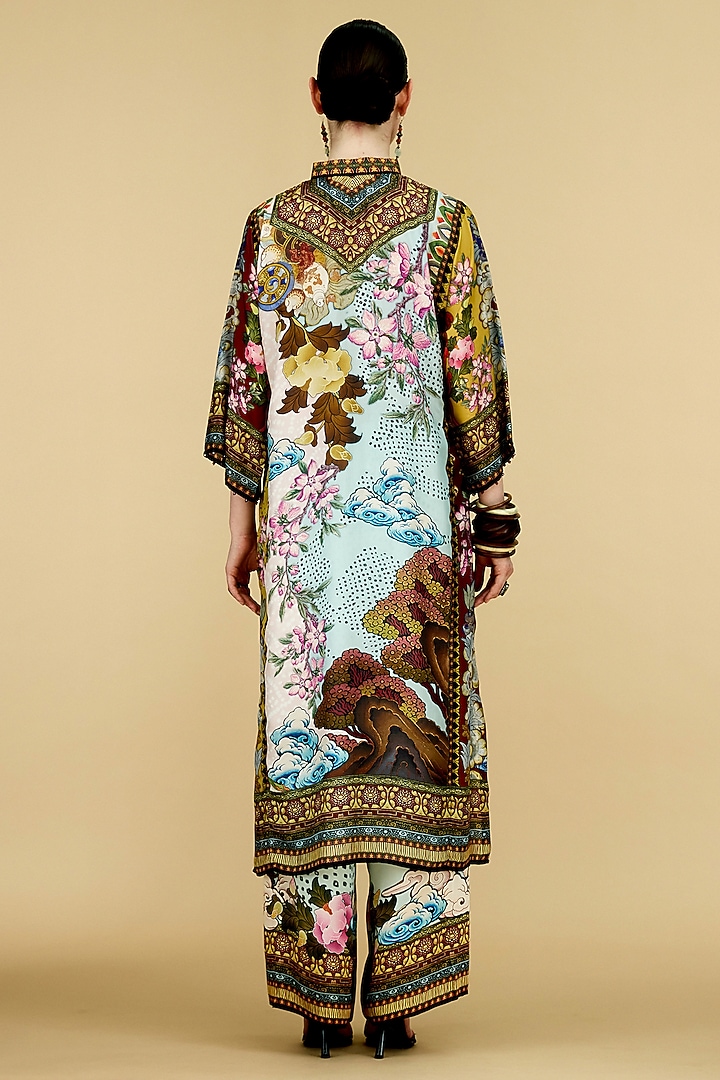 Multi-Colored Modal Satin Printed Pants by Rajdeep Ranawat at Pernia's Pop Up Shop
