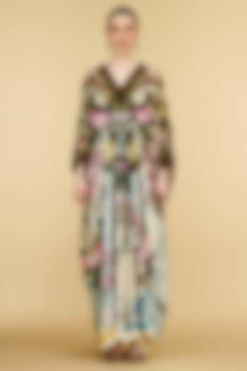 Multi-Colored Silk Printed Kaftan by Rajdeep Ranawat at Pernia's Pop Up Shop