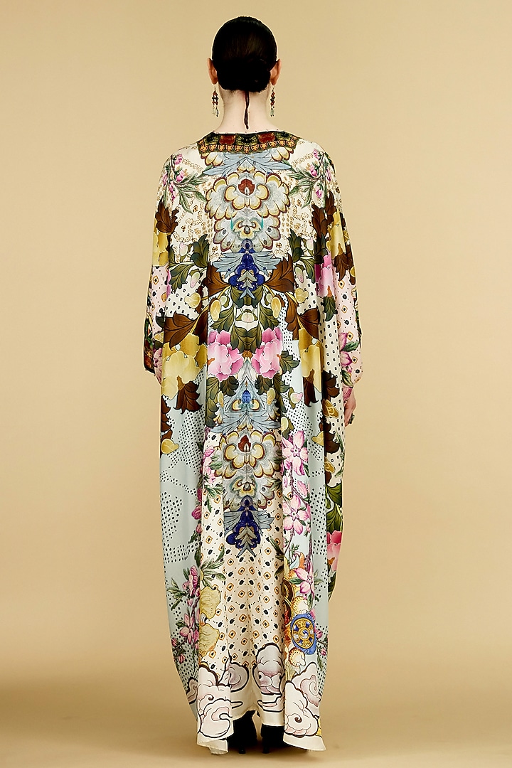 Multi-Colored Silk Printed Kaftan by Rajdeep Ranawat at Pernia's Pop Up Shop