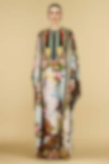 Multi-Colored Silk Printed Kaftan by Rajdeep Ranawat at Pernia's Pop Up Shop