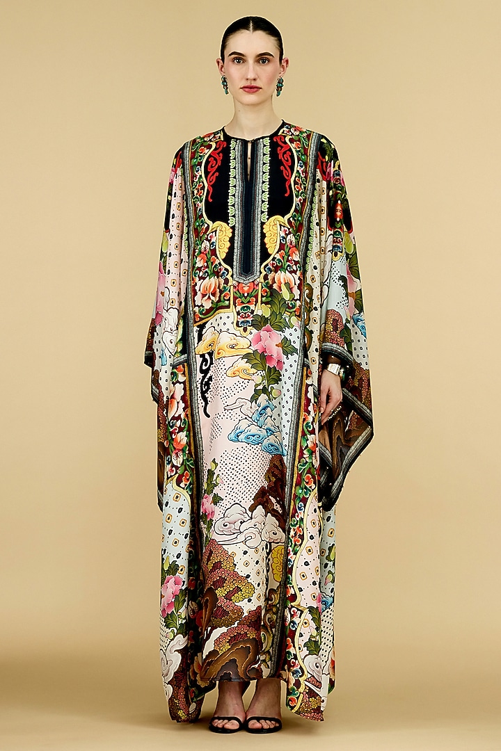 Multi-Colored Silk Printed Kaftan by Rajdeep Ranawat at Pernia's Pop Up Shop