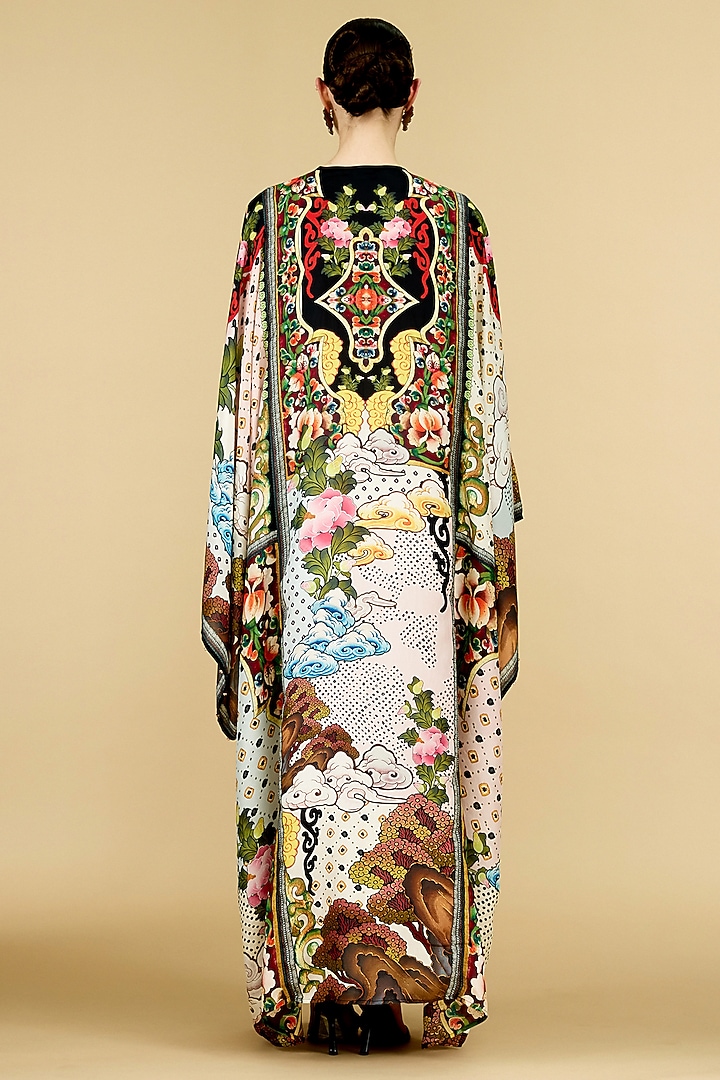 Multi-Colored Silk Printed Kaftan by Rajdeep Ranawat at Pernia's Pop Up Shop