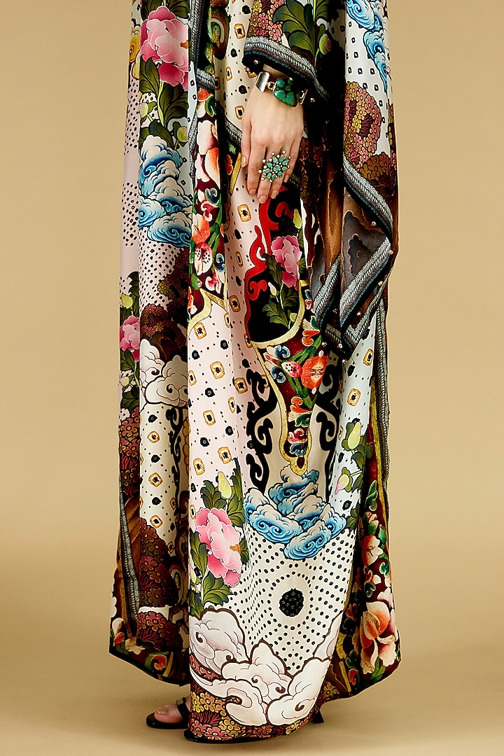 Multi-Colored Silk Printed Kaftan by Rajdeep Ranawat at Pernia's Pop Up Shop