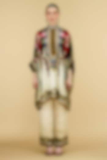 Beige Silk Printed Tunic by Rajdeep Ranawat at Pernia's Pop Up Shop