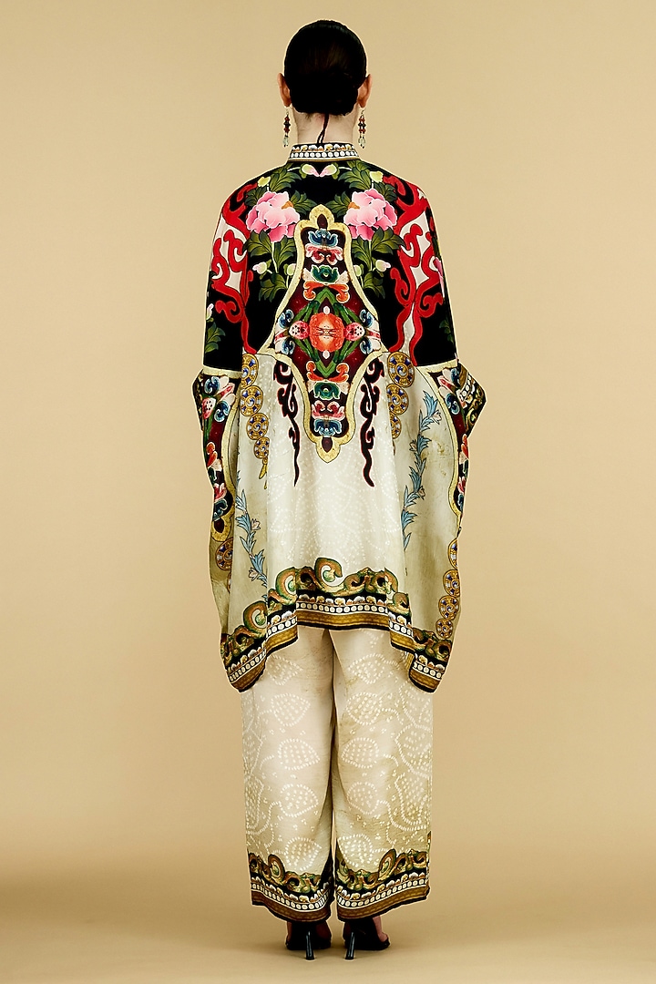 Beige Silk Printed Tunic by Rajdeep Ranawat at Pernia's Pop Up Shop