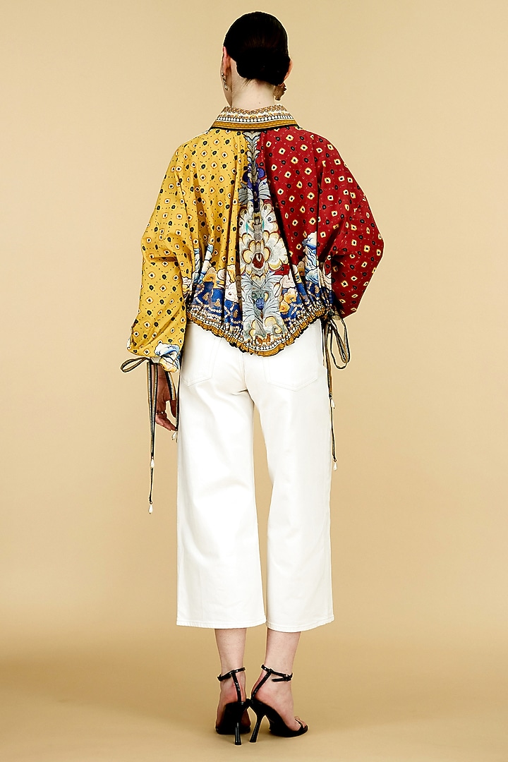 Multi-Colored Cotton Poplin Printed Jacket by Rajdeep Ranawat at Pernia's Pop Up Shop