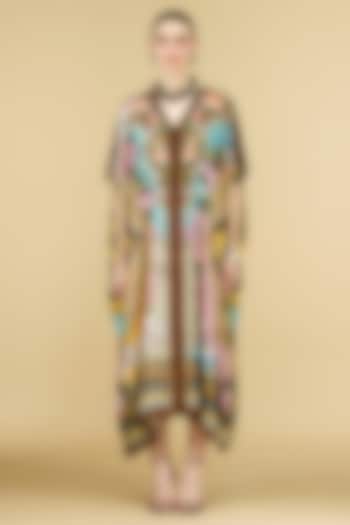 Multi-Colored Silk Printed Kaftan by Rajdeep Ranawat at Pernia's Pop Up Shop