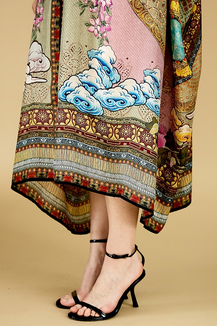 Multi-Colored Silk Printed Kaftan by Rajdeep Ranawat at Pernia's Pop Up Shop