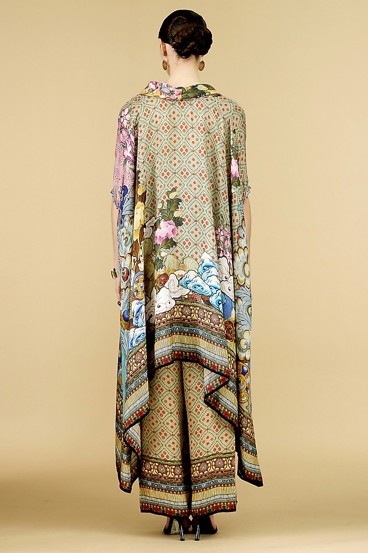 Taupe Silk Printed Tunic by Rajdeep Ranawat at Pernia's Pop Up Shop