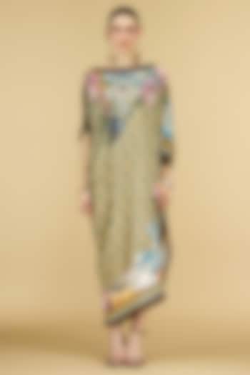 Taupe Crepe Printed Tunic by Rajdeep Ranawat at Pernia's Pop Up Shop