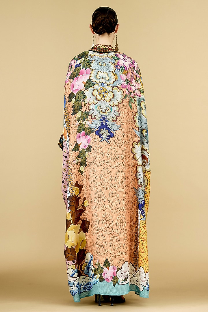 Multi-Colored Silk Printed Kimono Jacket by Rajdeep Ranawat at Pernia's Pop Up Shop
