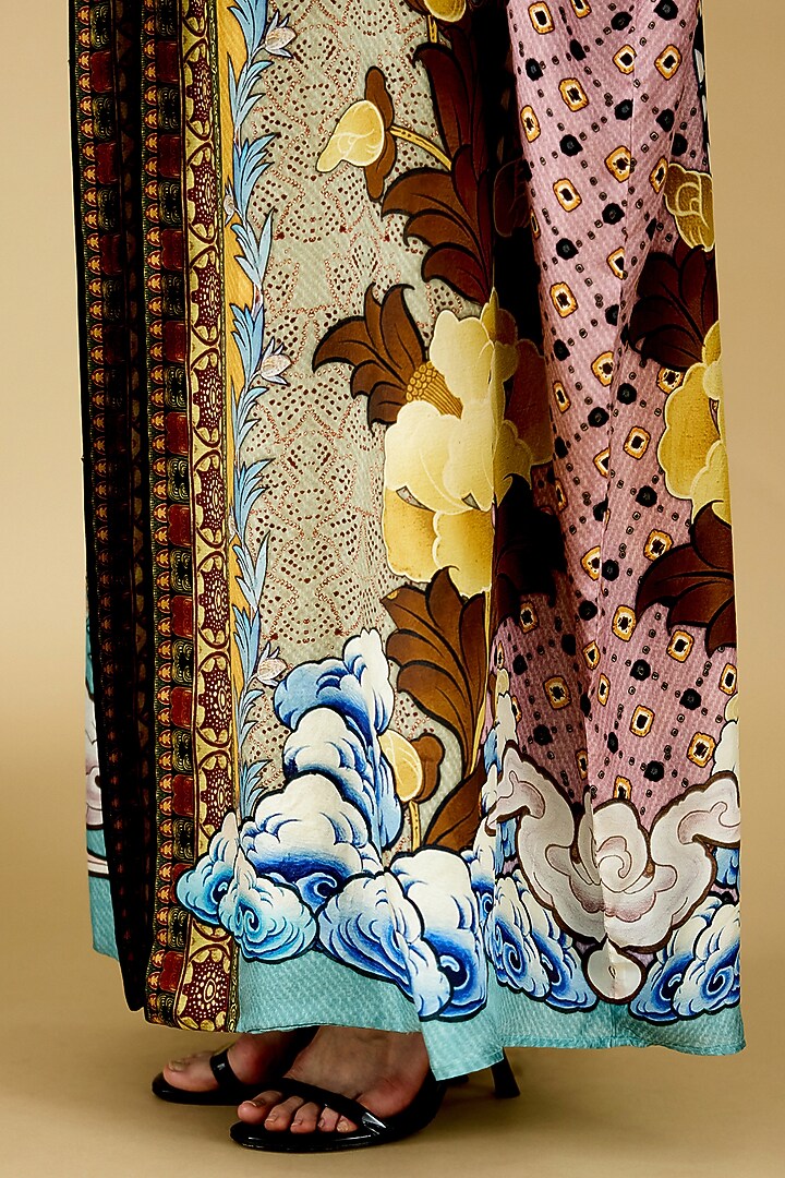 Multi-Colored Silk Printed Kimono Jacket by Rajdeep Ranawat at Pernia's Pop Up Shop