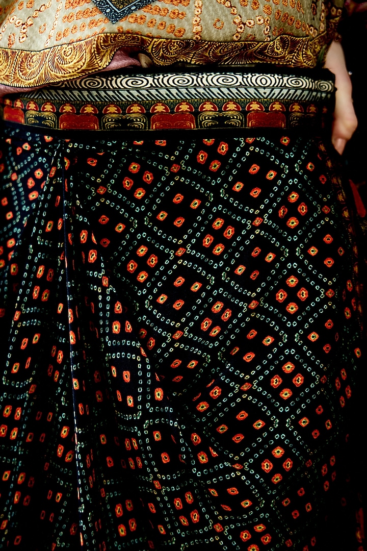 Black & Taupe Silk Printed Co-Ord Set by Rajdeep Ranawat at Pernia's Pop Up Shop