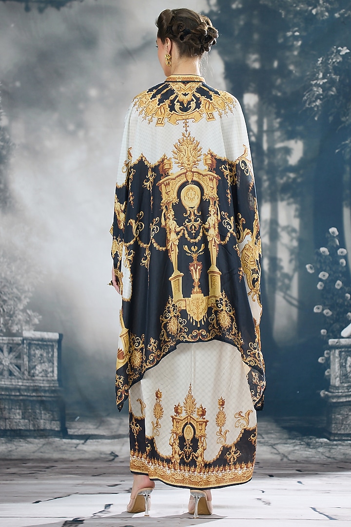 Black & Gold Silk Printed Tunic by Rajdeep Ranawat at Pernia's Pop Up Shop