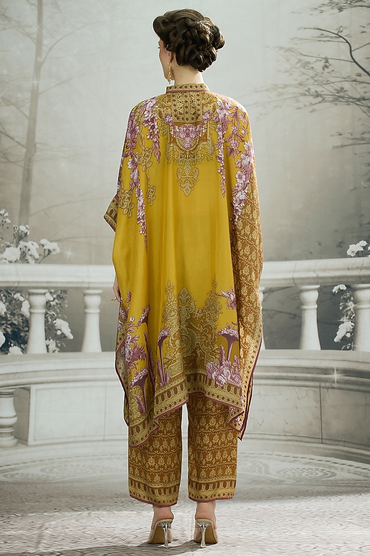 Mustard Silk Printed Tunic by Rajdeep Ranawat at Pernia's Pop Up Shop