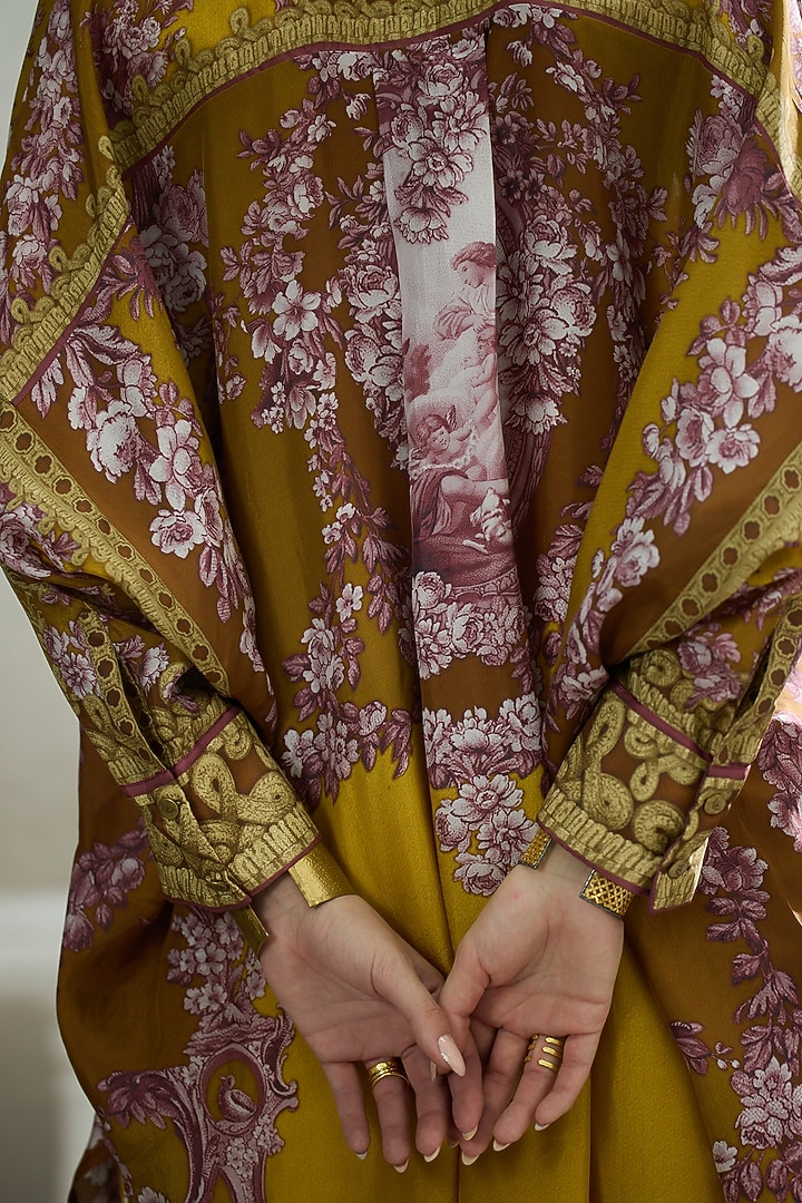 Mustard Silk Printed Tunic by Rajdeep Ranawat at Pernia's Pop Up Shop